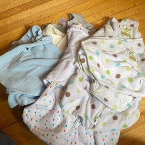 Bundle of five Halo Sleepsack Swaddles, size newborn (0-3 months)